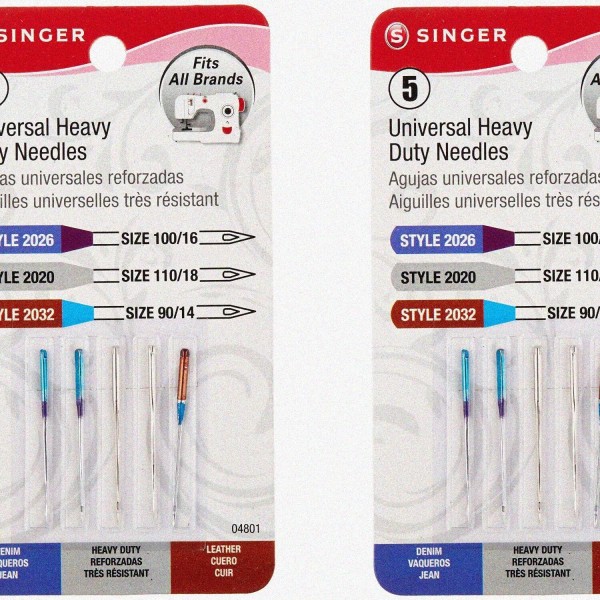 Quiltify All-Purpose Heavy Duty Sewing Needles - Twin Pack (5