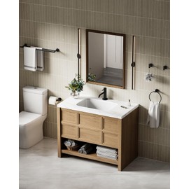 Matte Black Bathroom Accessories Set, SUS304 Stainless Steel 5 Pieces Bathroom Hardware Set, 24" Double Bath Towel Bar Set, 2 Towel Hooks, Toilet Paper Holder, Towel Racks for Bathroom Wall Mounted