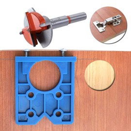 Concealed Hinge Drilling Jig Hole Puncher Locator Opener 35mm Concealed Hinge Jig Bit Drill Woodworking Boring Bits Drilling for Cabinet Hinges Door Window Hinge Hole Saw