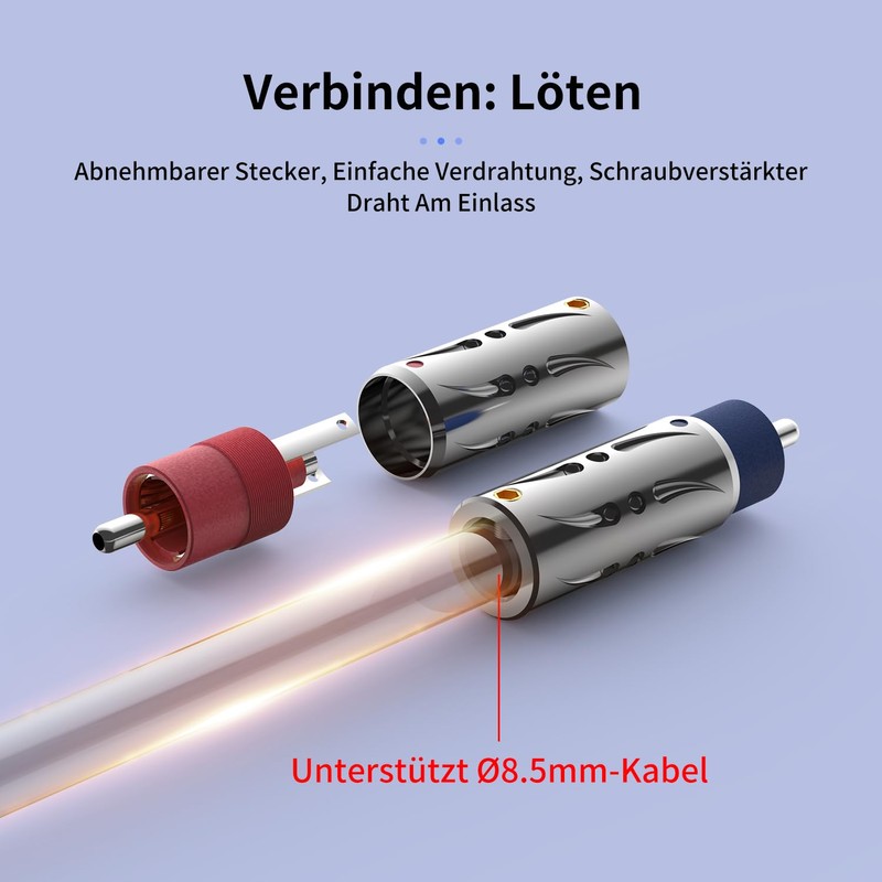 Viborg VR105G High End RCA RCA Connector Soldering for Cables