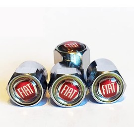 Chrome Wheel Valve Dust Caps. 500 Qubo Doblo Panda Bravo 124 Spider Tipo Multipla Strada