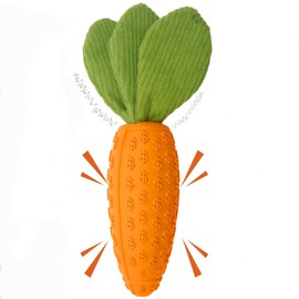 Svemei Squeaky Dog Chew Toys for Aggressive Chewers, Rubber Carrot Dog Toys, Interactive Tough Dog Toy,Funny Dog Teeth-Cleaning Toy for Puppy Small Medium Large Dogs