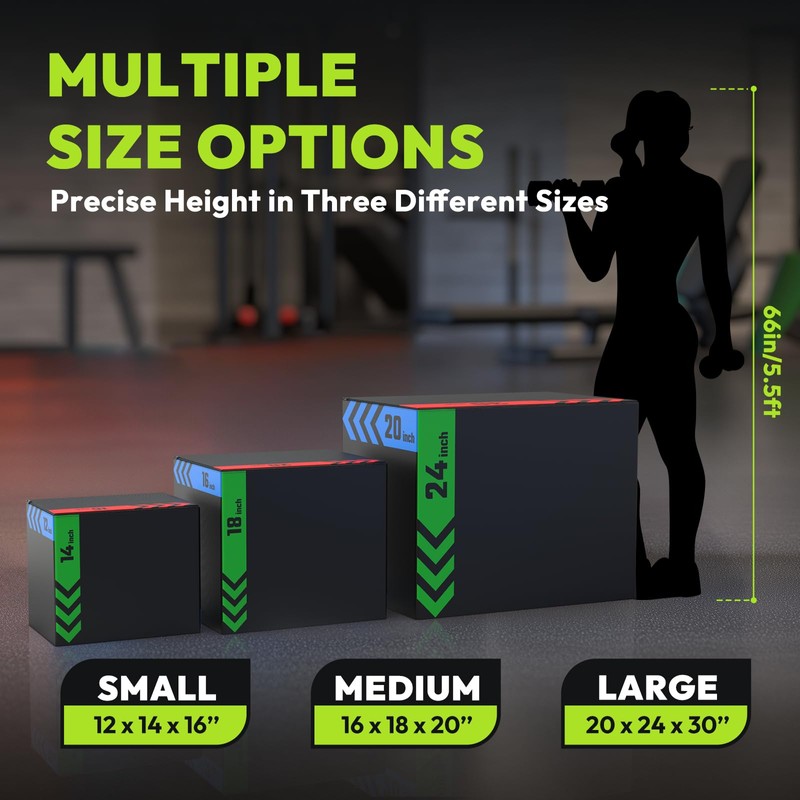 HANDBODE Heavy Foam Plyometric Box, Jumping Exercise Equipment Trainer with