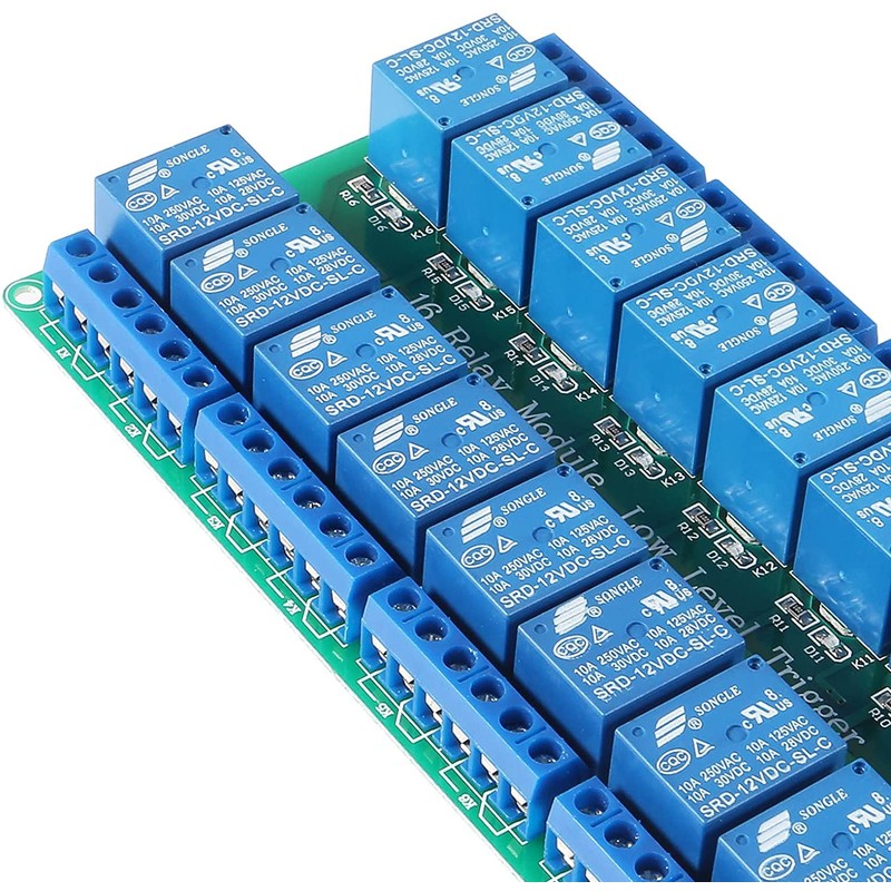 12V 16-Channel Relay Interface Board Module Optocoupler LED LM2576 Power