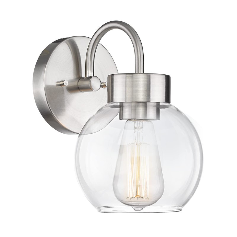 EAPUDUN Bathroom Light Fixtures Over Mirror, 1-Light Brushed Nickel Wall