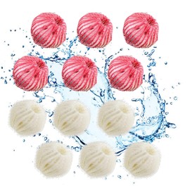 Pet Hair Remover for Laundry, 12 PCS Reusable Hair Catcher,Pet Hair Remover Balls for Washing Machine Reusable Hair Catcher for Dogs and Cats, Red
