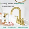 CREA Brushed Gold Bathroom Faucet 3 Holes,4 Inch Centerset Bathroom