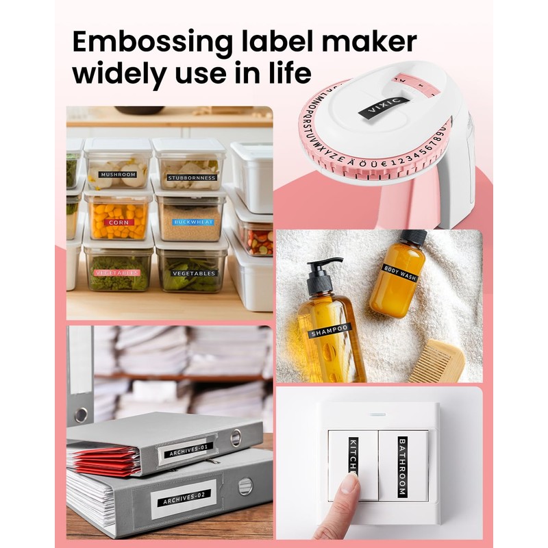Embossing Label Maker Machine, 3D Portable Embossed Label Maker with