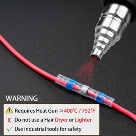 Tooxwire 130PCS Heat Shrink Wire Connectors, Marine & Auto Solderless Waterproof Connectors for Heavy-Duty Applications - 10-26 AWG, 4 Sizes