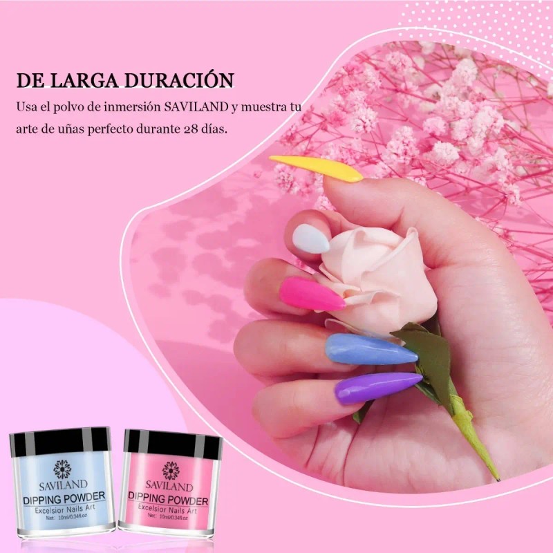 Saviland Kit Polvo Acrílico Dipping Para Uñas- 20 Colores