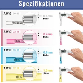 Crimping Pliers for Shrink Connectors, Estmoon Crimping Pliers Cable Lugs with 210 Pieces Shrink Butt Connectors, Crimping Pliers Suitable for 0.5 mm² - 6 mm² (AWG 22-10)