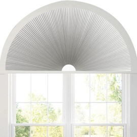 (Radius:36",White) JDALL Arch Cellular Honeycomb Window Shades Half Circle Blackout, Thermal Insulated, UV Protection, Easy Install (No Drill), Easy Cutting, for Indoor Windows 1 Pack