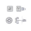 PAVOI Rhodium Flash Plated Butterfly Studs & Huggies Set, AAAAA