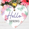 Springtime Wooden Heart Plaque - "Hello Spring" Quote | Rustic