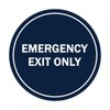 Signs ByLITA Circle Emergency Exit Only Sign (Navy Blue/White) -