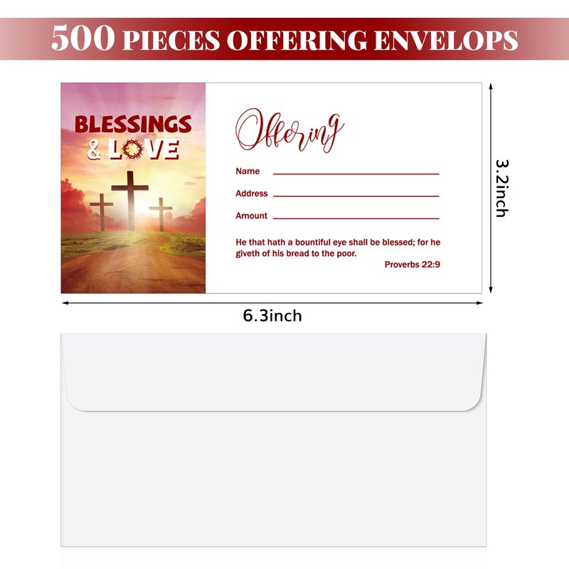 Woanger 500 Count Tithes and Offering Envelopes for Donation Envelope