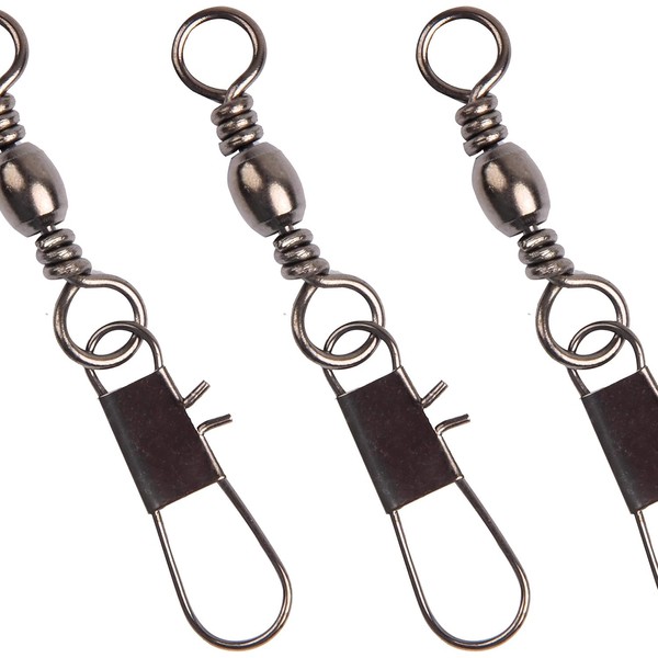 Fishing Barrel Swivel with Safty Snap Connector snap swivels Solid