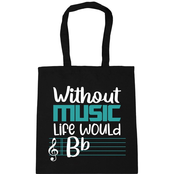 Hippowarehouse Life Without Music Would B Flat pun Tote Shopping