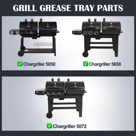 Hiorucet 5050 Replacement Parts for Char-Griller Grill, Cooking Grates, Grease Tray with Catch Pan, Heat Plates, Burner, Ignitor, Hanger Brackets for Chargriller 5050, 5650, 5072 Parts.