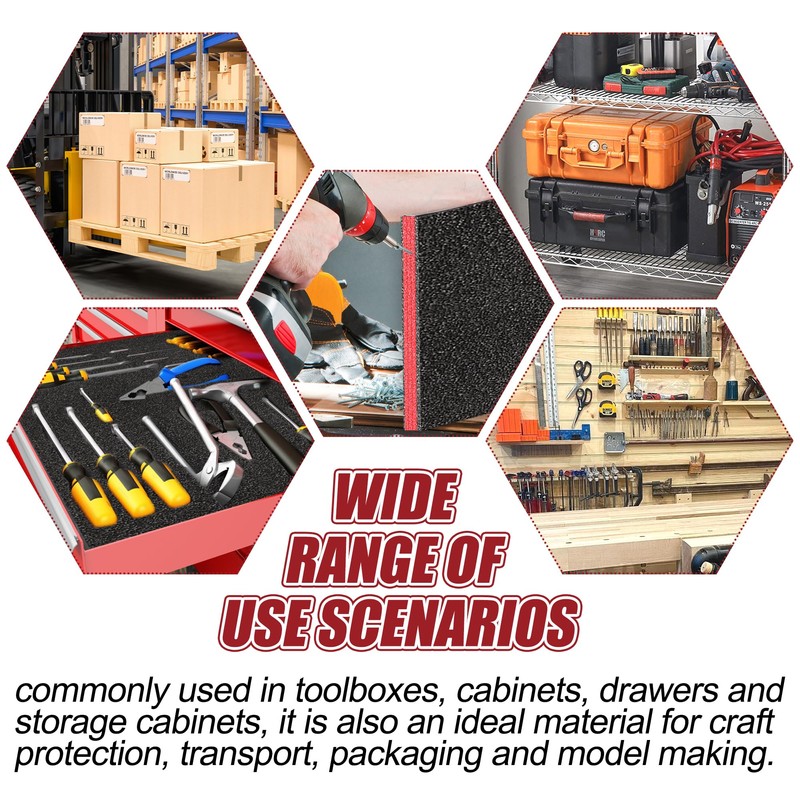 2PCS 23.5" x 23.5" x 1" Tool Box Foam Easy