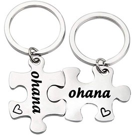 BAUNA Ohana Puzzle Keyring Set, Ohana Means Gift for Best Friends, Family, Ohana Puzzle, 3.0 cm, ohana puzzle