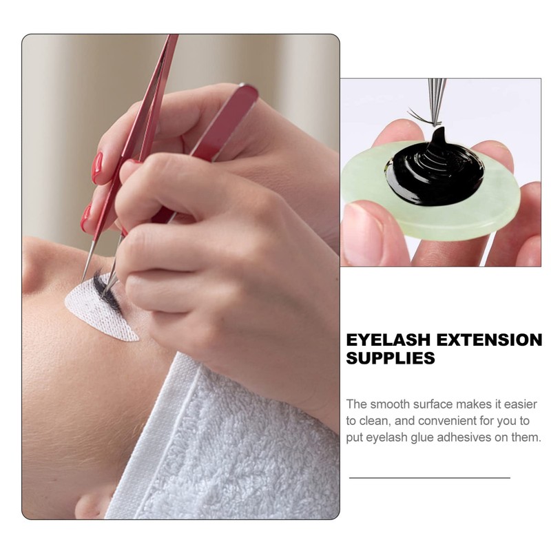 FOMIYES 10pcs Jade Stone Eyelash Extension Pad Holder for Easy