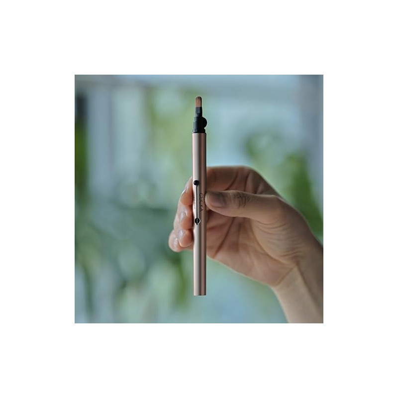 Pincel de labios profesional retráctil con tapa automática, Dorado champaña