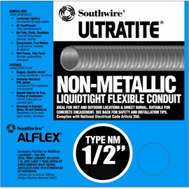 Woods Southwire 55094222 Liqua Flex 1/2-Inch by 50-Feet Non-Metallic Liquidtight Flexible Conduit