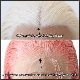 Towarm Light Pink Wig Long Straight Rose Pink Synthetic Lace Front Wigs Pre Plucked Natural Hairline with Baby Hair for Black Women Heat Resistant Fiber Hair Cosplay Daily Wear Wig (Light Pink)