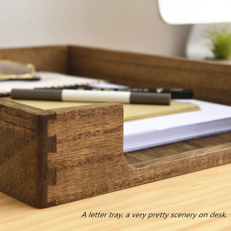 Kirigen Wood Letter-Size Tray Single-Tier(TP-DBR)- Wooden Tones Collection Front-Load Documents