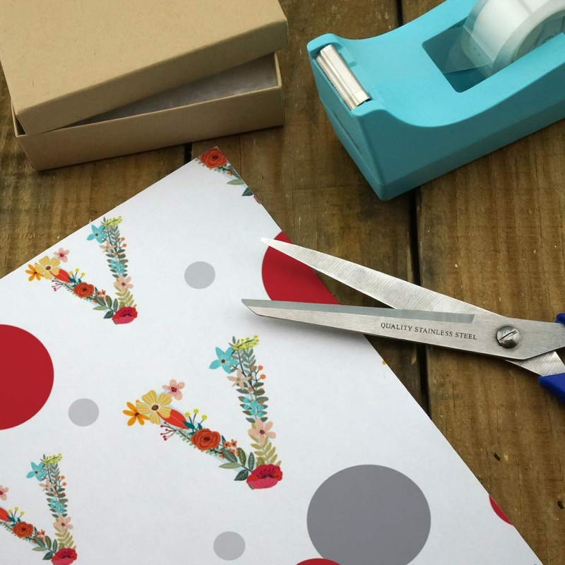 GRAPHICS & MORE Letter V Floral Monogram Initial Gift Wrap