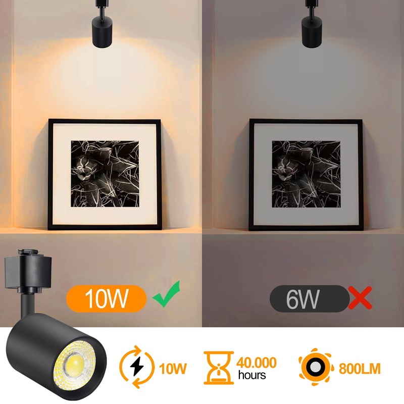 VANoopee 8 Pack J Type Track Lighting Heads 10W Dimmable