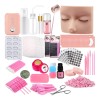 Kit Pestañas Maquillaje Aplicacion Extensión Diy Completo Coral Claro