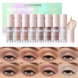 Jolilab 8 Colors Matte Liquid Eyeshadow With Subtle Shimmer Set.Waterproof,Long-Lasting, Neutral Naked Smooth Creamy Eyeshadow Lightweight.Gift for Girls and Women.
