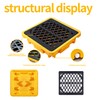 Cjgyz Spill Containment Pallet 26.4"x26.4"x6" - Anti-Slip Leakproof Detachable Plastic