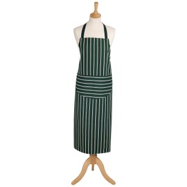 Classic Butcher's Stripe Extra Long Adult Apron in Racing Green