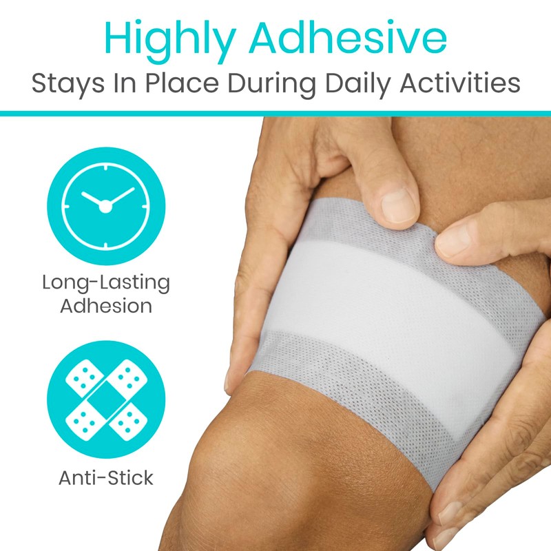 Vive Care Adhesive Border Gauze 4"x10 (15pcs) - Bordered Non-Stick