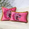 Leopard Head Velvet Decorative Throw Pillow Cover 12x20 Pink Cheetah