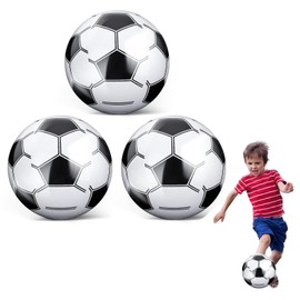 Roontin 3 Pack Inflatable Footballs - Blow Up Ball Inflatable Soccer Ball Kids Sports Beach Ball for Kids, Games, and Sports