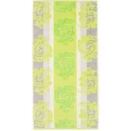 Cawö Hand Towel with Ornamental Design, 100% Cotton, kiwi, 50x100 cm
