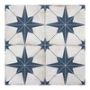 The Tiles Plaza Encaustic Peel and Stick Backsplash, Blue Star