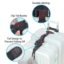 Vigorport Luggage Straps, Straps for Suitcase, Add A Bag Adjustable Luggage Accessories with Carabiner for Connect Your 2 Suitcases, Bag Straps for Luggage