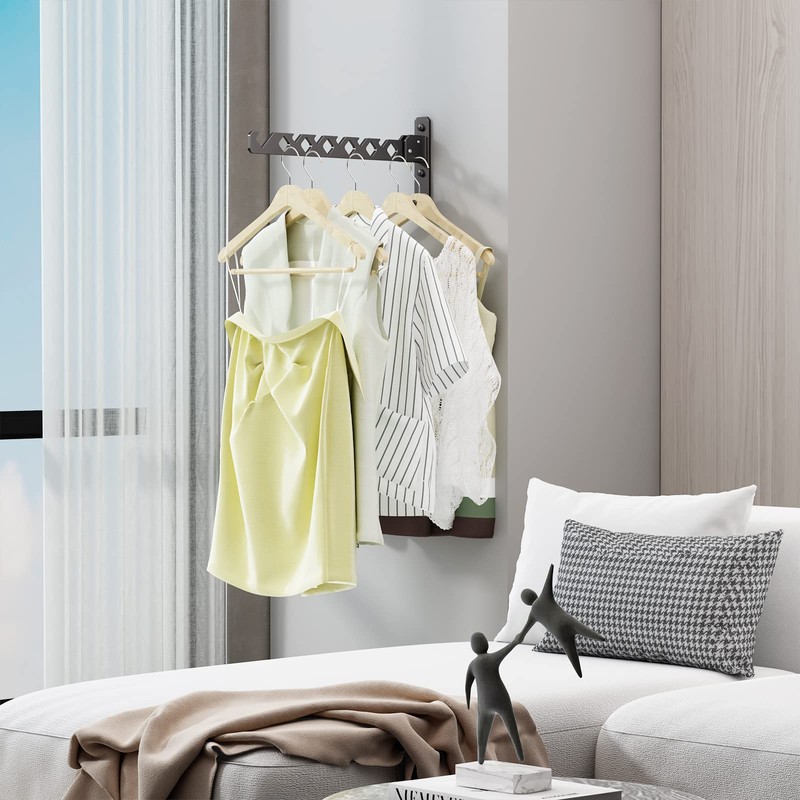 dancrul Wall Mounted Drying Rack Clothing Foldable for Laundry Room,
