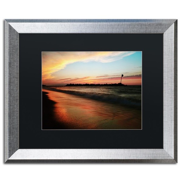 Lakeview Sunset by Jason Shaffer, Black Matte, Silver Frame 16x20-Inch