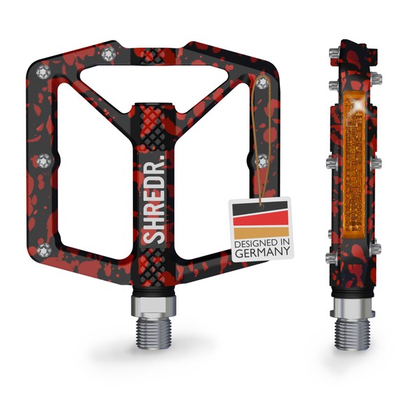 SHREDR. Shine Pedals for MTB, High-Quality Flat Pedals for Mountain