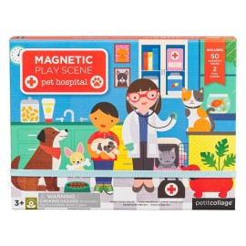 Petit Collage Magnetic Pet Hospital Playset For Kids Imaginative Travel Game Eco Friendly Toys