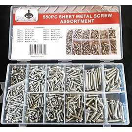 550pc Goliath Industrial SMS550 Sheet Metal Screw Assortment Phillips Assorted
