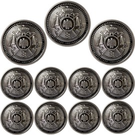 Hi_State_Clear Button for Blazer, Silver Buttons, Metal Buttons, Blazer Buttons, Suit Buttons, Cuff Buttons, Silver, Lightweight, Button Set, Set of 11, Includes Original Storage Bag