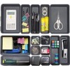Kutesna 15 PCS Interlocking Desk Drawer Organizer Separator for Office,Bathroom,Kitchen,Makeup（Black）