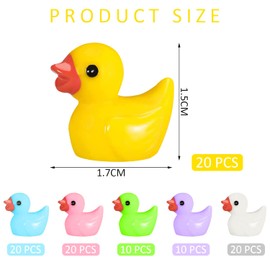 LSYYSL 100pcs Mini Resin Ducklings, Realistic Duckling, Garden Ornaments, Decorations for Christmas, Birthday, Party (6 Colors)